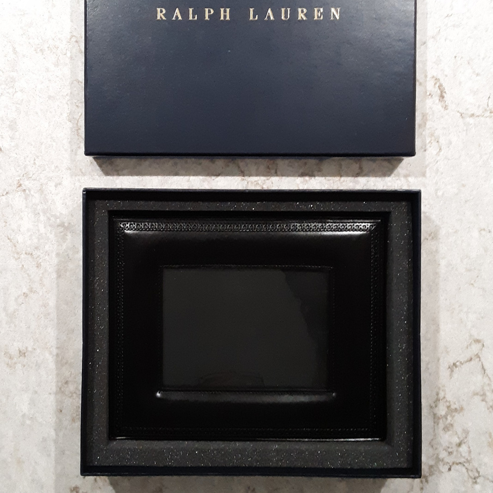 Ralph Lauren BROGUE Picture Frame Blk leather 5x7